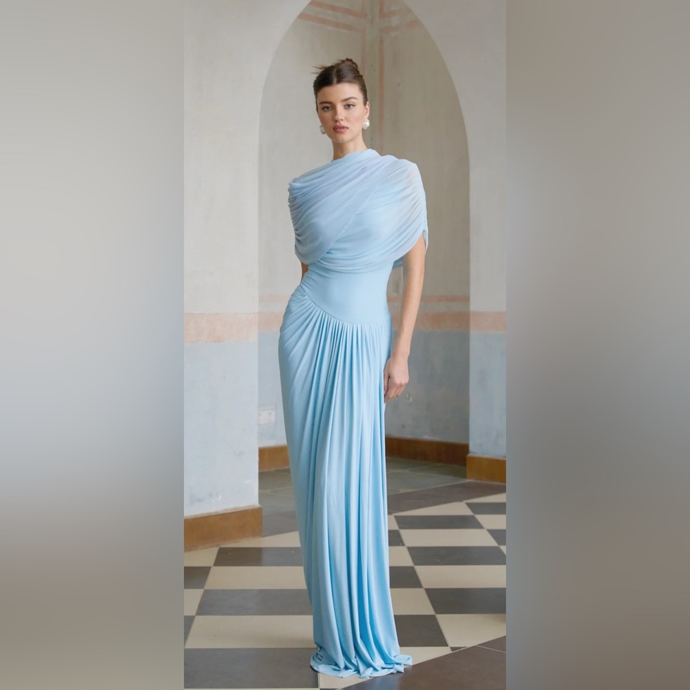 NWT - Never been won! MISS ROSIER - Catherine asymmetric pleated maxi dress